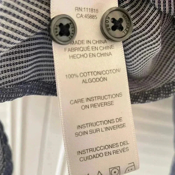 Michael Kors Gray/Blue Men’s Button Down Shirt SZ S - Picture 5 of 8